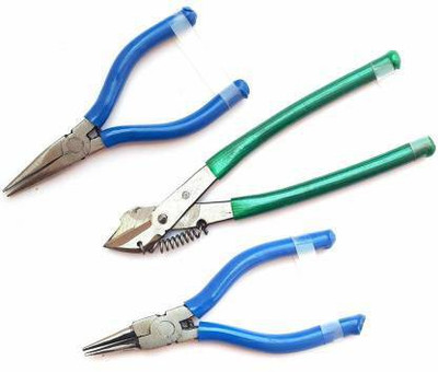 ZILZAA Pliers Combo Pack Flat Nose Side Cutter Round Nose Plier-Length : 8 inch Round Nose Plier(Length : 8 inch)