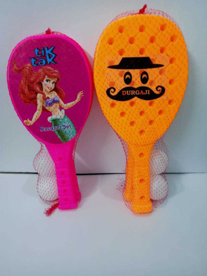 Durga ji Badminton Plastic Racquet Ball Toy for Kids - COMBO Pink, Yellow Strung Badminton Racquet(Pack of: 8, 192 g)