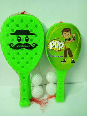 Durga ji Badminton Plastic Racquet Ball Toy for Kids - COMBO Green Strung Badminton Racquet(Pack of: 8, 192 g)