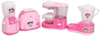BAPS MART Battery Operated Pink Household Home 4 in 1 Set Apppliances Kitchen Play Sets Toys for Girls