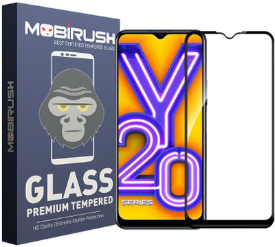 MOBIRUSH Edge To Edge Tempered Glass for Vivo Y20i(Pack of 1)