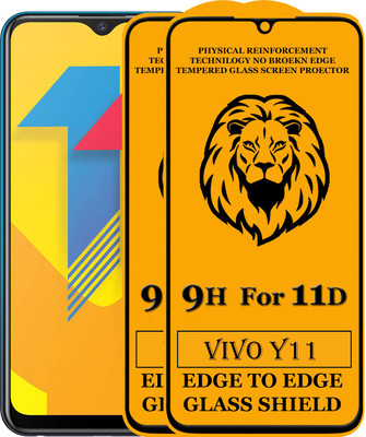 11D Edge To Edge Tempered Glass for Vivo Y11(Pack of 2)