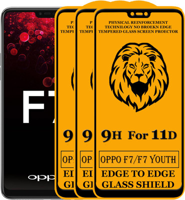 SEVEN7STAR Tempered Glass Guard for OPPO F7(Pack of 3)