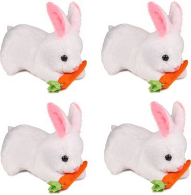 Nihan Enterprises cute And Very Soft 4 Combo Rabbit with carrot Best Gift For Valentine - 25 cm  (White)  - 25 cm(White)