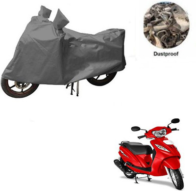 MOTOWORLD Waterproof Two Wheeler Cover for TVS(Wego, Grey)