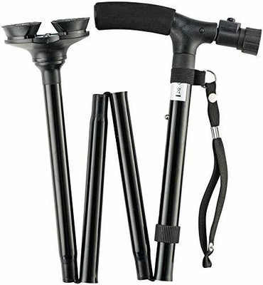 CLEVERZONE Portable old man trusty cane walking stick with ultra light handle Walking (Multicolor) Pack OF 1 Walking Stick
