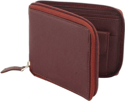 DECO HIDE Men Casual Brown Artificial Leather Wallet(5 Card Slots)