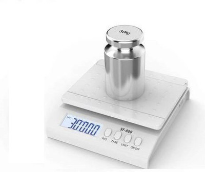 Skeisy 30kg to 1gm INOX High Quality Kitchen Scale sf-800 white Weighing Scale(White)