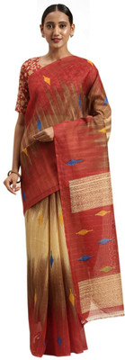 Divastri Color Block Bollywood Art Silk Saree(Dark Blue)