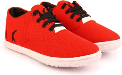 Kzaara Canvas Shoes For Men(Red , 6)