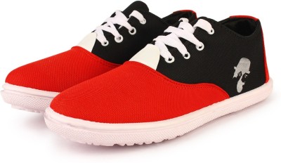 Kzaara Partywear shoes::Canvas shoes::Sneakers::Casual shoes::Outdoor shoes::Slip on sneakers::Dancing shoes::Stylish shoes::Quality shoes::Shoes::Walking shoes::Shoes for men::Men's shoes Sneakers For Men(Red, Black , 7)