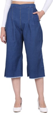 Ramp Bottoms Flared, Regular Fit, Relaxed Women Blue Trousers