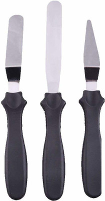 LUMZIA 3-in-1 Multi-function Stainless Steel Cake Icing Spatula Knife Set of 3 Pieces Stainless Steel Cake Server