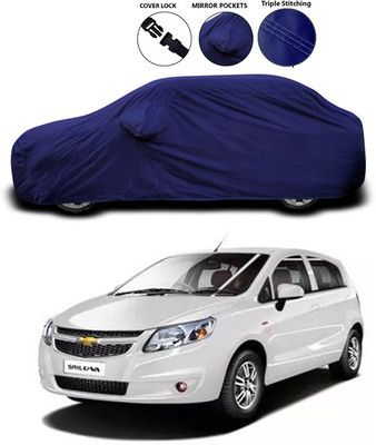 SEBONGO Car Cover For Chevrolet Sail UVA (With Mirror Pockets)(Blue)