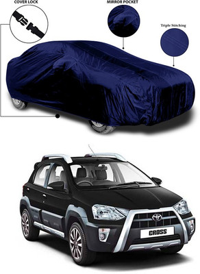 ANTHUB Car Cover For Toyota Etios Cross (With Mirror Pockets)(Blue)