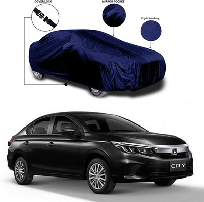 ANTHUB Car Cover For Honda City ZX (With Mirror Pockets)(Blue)