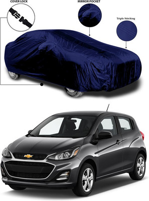 ANTHUB Car Cover For Chevrolet Spark (With Mirror Pockets)(Blue)