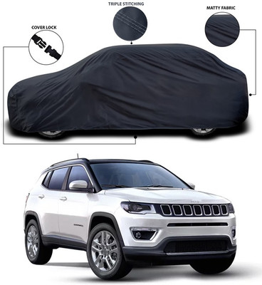 SEBONGO Car Cover For Jeep Compass Facelift (Without Mirror Pockets)(Grey)