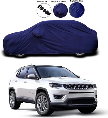 ANTHUB Car Cover For Jeep Compass Facelift (With Mirror Pockets)(Blue)