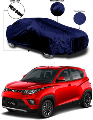SEBONGO Car Cover For Mahindra KUV100 (With Mirror Pockets)(Blue)