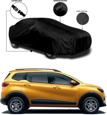 SEBONGO Car Cover For Renault Triber (With Mirror Pockets)(Black)