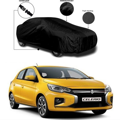ANTHUB Car Cover For Maruti Suzuki Celerio (With Mirror Pockets)(Black)