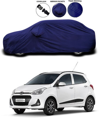 ANTHUB Car Cover For Hyundai Grand i10 (With Mirror Pockets)(Blue)