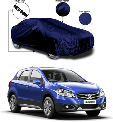 ANTHUB Car Cover For Maruti Suzuki S-Cross (With Mirror Pockets)(Blue)