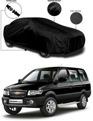 ANTHUB Car Cover For Chevrolet Tavera (With Mirror Pockets)(Black)