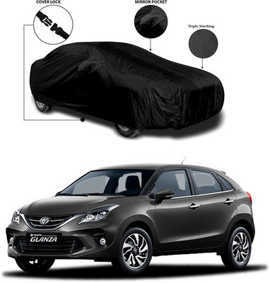 ANTHUB Car Cover For Toyota Glanza (With Mirror Pockets)(Black)