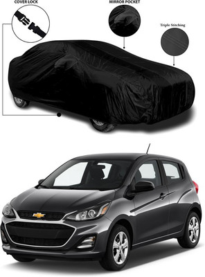 ANTHUB Car Cover For Chevrolet Spark (With Mirror Pockets)(Black)