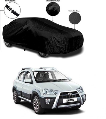 ANTHUB Car Cover For Toyota Etios Cross (With Mirror Pockets)(Black)