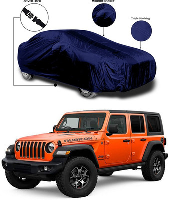 ANTHUB Car Cover For Jeep Wrangler (With Mirror Pockets)(Blue)
