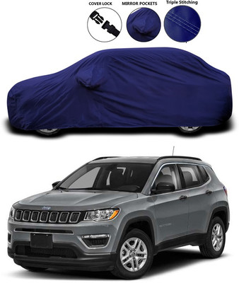 ANTHUB Car Cover For Jeep Compass (With Mirror Pockets)(Blue)
