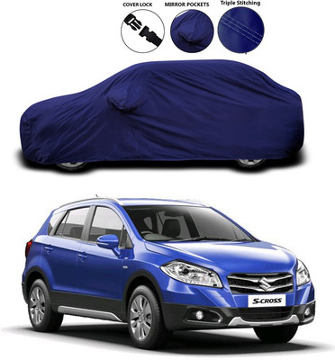 ANTHUB Car Cover For Maruti Suzuki S-Cross (With Mirror Pockets)(Blue)