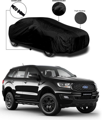 ANTHUB Car Cover For Ford Endeavour (With Mirror Pockets)(Black)