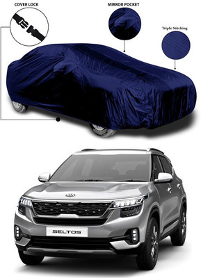 SEBONGO Car Cover For Kia SELTOS (With Mirror Pockets)(Blue)
