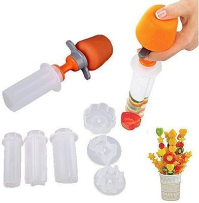 SHREEJIIH Plastic Pop Chef Fruit Cutter Cake Cookie Vegetable Shape Slicer Mold Decorating Tools, 6- Pieces Set Vegetable & Fruit Slicer(Pop Chef 6-In-1)