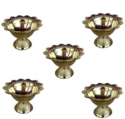 Utkarsh Brass (Pack of 5) Table Diya(Height: 1.37 inch)
