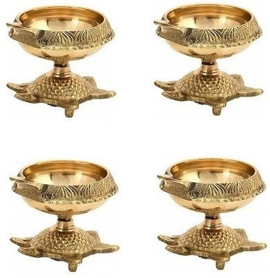 De-Ultimate Brass (Pack of 4) Table Diya(Height: 1.96 inch)
