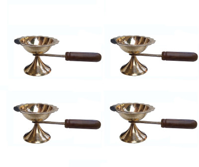 PUCHCHI Brass (Pack of 4) Table Diya(Height: 1.96 inch)
