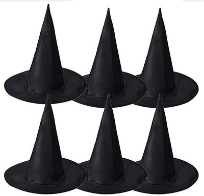 KAKU FANCY DRESSES Witch Hat(Black, Pack of 6)