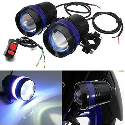 Flipkart SmartBuy Lens LED Motorcycle Headlight Driving U3-Blue Ring Fog Light Spot Lamp + Switch Fog Lamp Car LED (12 V, 24 W)(Universal For Car, Pack of 3)