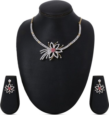 Divastri Copper Pink, White Jewellery Set(Pack of 1)