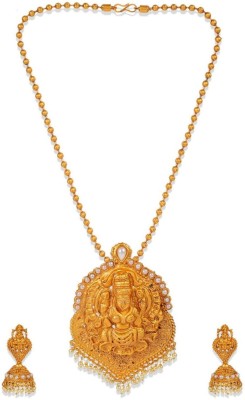 JEWELS GURU Alloy Gold-plated White Jewellery Set(Pack of 1)