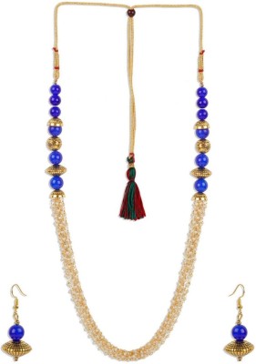 JEWELS GURU Alloy Gold-plated Blue Jewellery Set(Pack of 1)