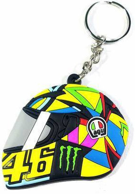 Techpro Double Sided 46 The Doctor Helmet Valentino Rossi Bike Racer Rubber Keychain for Car Bike Keys Key Chain Key Chain