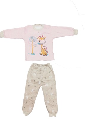 Wonder Star Baby Boys & Baby Girls Casual T-shirt Pyjama(Pink)