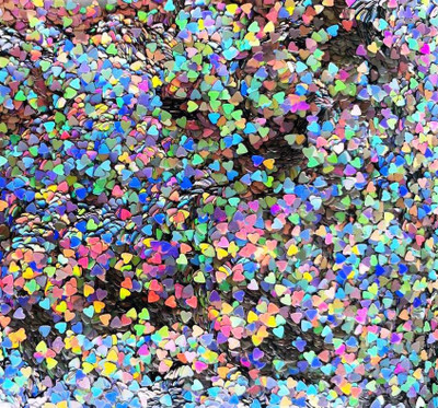 Mahir Glitter Art & Design Glitter Especially for Nail Art(Holographic Silver Heart Shape)