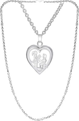 MIKADO Couple Necklace With Silver Chain For Girls And Women Alloy Necklace Set